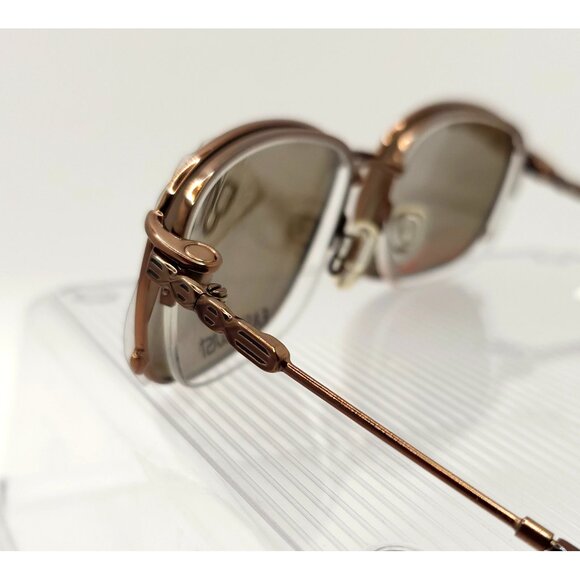 EasyTwist Satin Chocolate Oval Half-Rim Wire Metal Polarized Glasses 51-17-135 - Picture 8 of 14